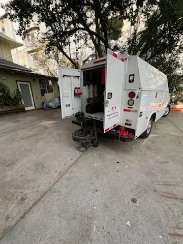 Magnet Plumbing service vehicle on-site for Grease Trap Cleaning in Orangeburg